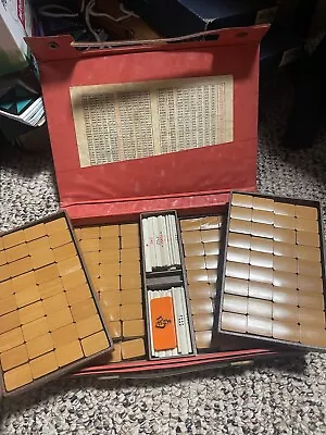 Japanese Mah Jong Asian Tile Set Case Vintage Majong Rare Mahjong Bamboo Back • $79.99