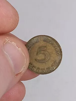 1950 Germany D 5 Pfennig Coin An Oak Seedling • $1.69