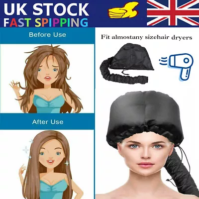 Salon Portable Soft Hair Drying Cap Blow Dryer Hot Attachment Bonnet Hood Hat UK • £7.93