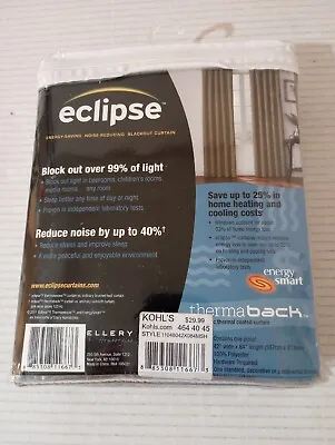 Eclipse Rod Pocket Black Out Curtain Corinne Brown 42  X 84  Thermaback NEW • $16.94