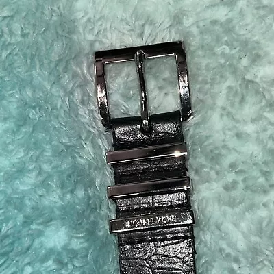 Michael Kors Women's Belt Black Croc Embossed Size Large Preowned Genuine • $16.99