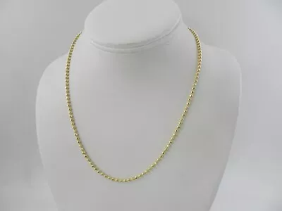 Gilded Silver 18k Gold Over Sterling Silver Bead Chain Necklace 18  • $0.99