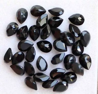 Wholesale Lot 24.30 Ct Pear Faceted Cut Natural Black Spinel Loose Gemstone • $14.99