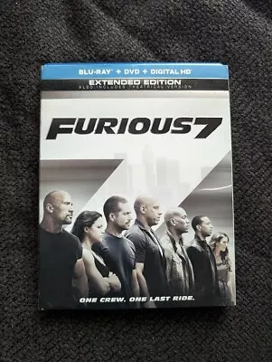 Furious 7 (Blu-ray/DVD 2015) Extended Edition With Slipcover • $4