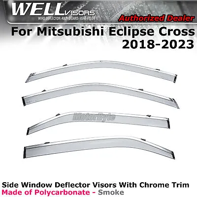 WELLvisors For 2018-2024 Mitsubishi Eclipse Cross Window Visors Chrome Trim • $73.99