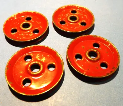 Four Meccano Red Pulley Wheels Part 22a • £2