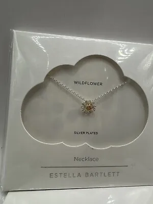 ESTELLA BARTLETT Gold Silver Daisy Flower Necklace NEW • £12.50