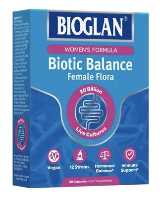 Bioglan Biotic Balance Female Flora 30 Vegetarian Capsules (new) Free Postage • £16.99
