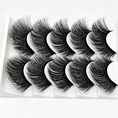 UK 5 Pairs 3D Fake Eyelashes Long Thick Natural False Eye Lashes Set Mink Makeup • £2.98