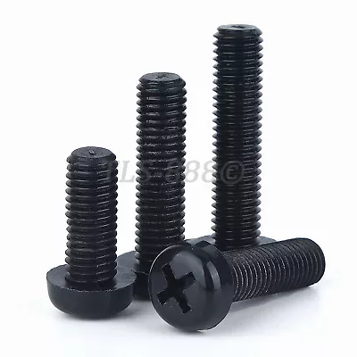 £2.10 • Buy Black Nylon Phillips Round / Pan Head Machine Screws Plastic Screw M2 M2.5 M3 M4