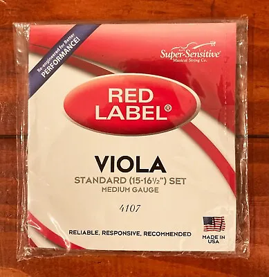 $24.99 • Buy Red Label 4107 15 - 16.5  Viola Strings Set