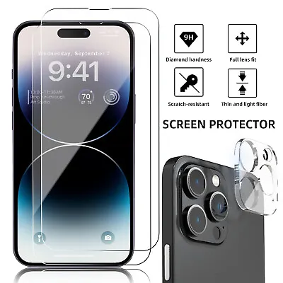 2-Pack For Apple IPhone 14 Pro Max Tempered Glass Screen Protector Film Coverage • $10.96