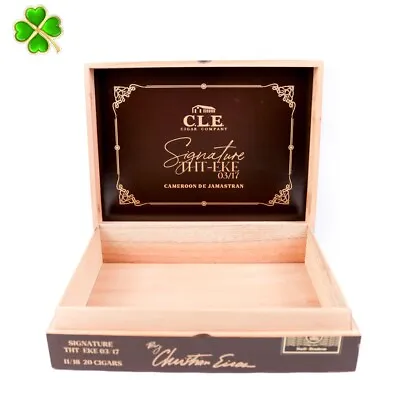 C.L.E. Signature THT-EKE 03/17 Empty Wood Cigar Box 9.25  X 7  X 2.25  • $5.55