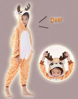 $26.95 • Buy Kids Onesie Deer Spotty Dog Unicorn Animal Kigurumi Pajamas Unisex Sleepwear 