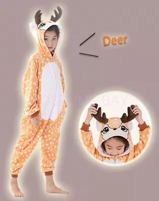 Kids Onesie Deer Spotty Dog Unicorn Animal Kigurumi Pajamas Unisex Sleepwear  • $26.95