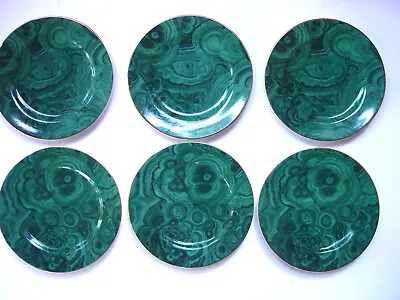 Vintage Neiman Marcus Green Malachite Salad/Bread/Dessert Plate SET Of 6 RARE • $165