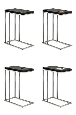 End Table TV Tray Black Laminate And Chrome W/ NFL Team Logo Slide Under Couch  • $139.88