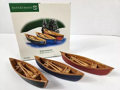 Department 56 Set Of 3 Wooden Rowboats Village Accessories 52797 Retired • £17.13