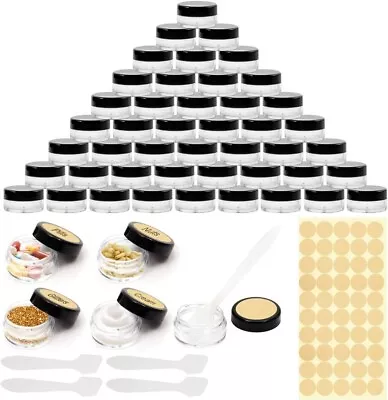 Small Clear Containers Food Sample Pots Makeup Cream DIY Jars - 5g/5ml - 50pcs • £9.99