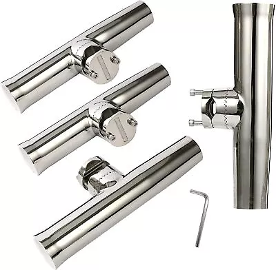 4PCS Boat Stainless Tournament Clamp On Fishing Rod Holder For Rails 7/8  To 1  • $65.99