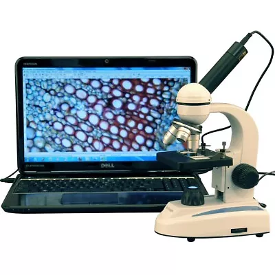 AmScope 40X-1000X Glass Optics Digital Student Microscope + 2MP USB Camera • $173.99