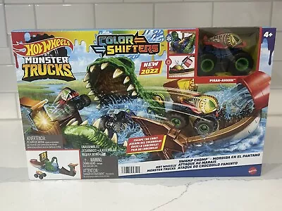 Hot Wheels Monster Trucks Color Shifter Swamp Chomp Play Set NEW • $25.97