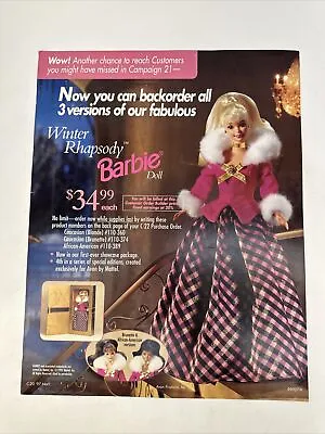 Vintage 1997 Barbie Advertisement Poster Winter Rhapsody Barbie  • $20