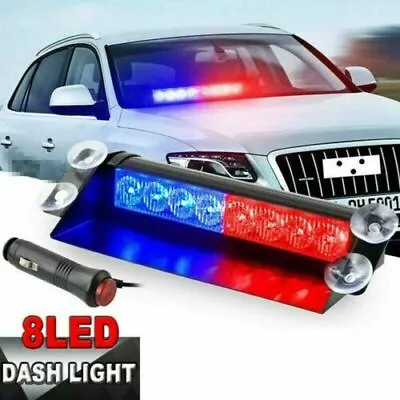 12LED Car Red Blue Strobe Flash Light Windshield Emergency Warning Flashing Lamp • $15.99