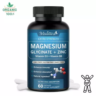 500MG Magnesium Glycinate Capsules Muscle Brain Support Improve Sleep Health • £11.45