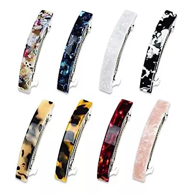 Hair Barrettes For Women 8 Pcs Tortoise Shell Barrettes Acetate Hair Barrettes • $9.74