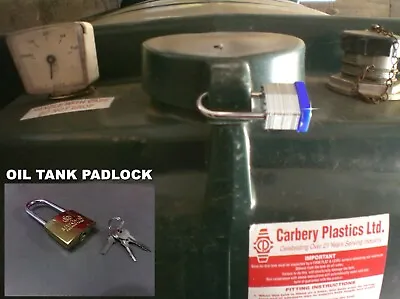 Oil Tank Padlock Central Heating Lock Kerosene Paraffin Diesel Bio Fuel Locker • £6.97