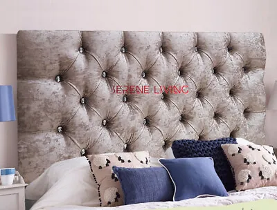 New Chesterfield Crushed Velvet 36  Headboard - All Sizes & Colours Fast & Free • £79.39