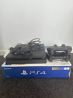 PlayStation 4 Slim 1TB Console With Cords Box Original Packaging & Games • $330
