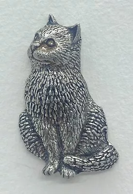 Vintage Pewter Pin Badge - CAT - Signed A R BROWN • £5