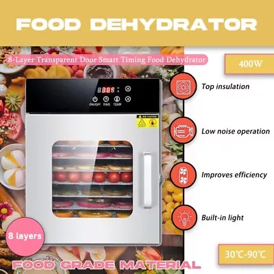 MAX 8/10 Trays Food Dehydrators Fruit Dehydrator Commercial Beef Jerky Dryer AU • $170.99