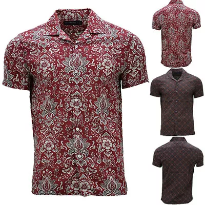 ABERCROMBIE & FITCH Mens Shirt Summer Floral Short Sleeve Soft Casual Formal Top • £24.99