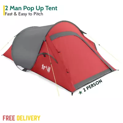 Trail 2 Person Pop Up Tent Lightweight 2 Man Festival Camping Tent Fast And Ea • £39.90