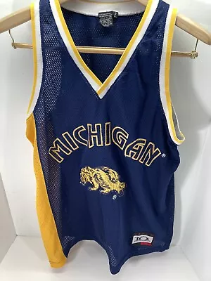 Vintage University Michigan Wolverines Basketball Jersey Men Medium Mesh Impaq • $26.21