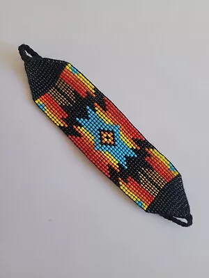 Native American Style Seed Beaded Adjustable Multi Color Bracelet Large • $9.65