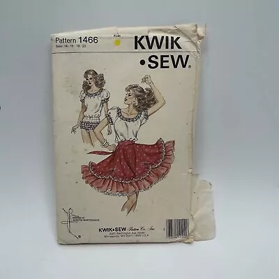 Vintage Kwik Sew Pattern 1466 Square Dancing Skirt And Bodysuit Uncut Sz 14 - 20 • $20