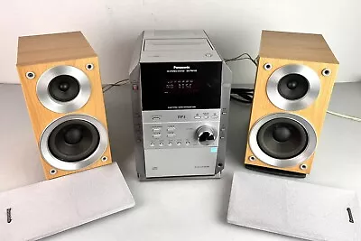 Panasonic SA-PM193 5-Disc CD MP3 Shelf Stereo System Tape Deck Radio Wood • $110