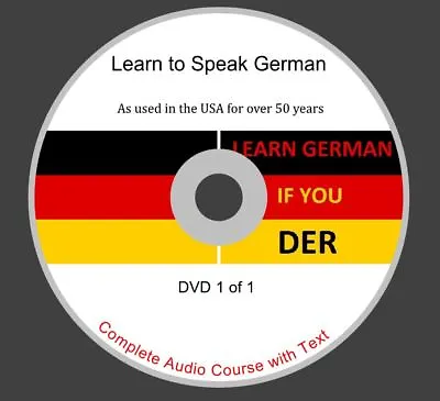 Learn German - Complete Audio And Text Course On 1 DVD Rom Disk • £3.29