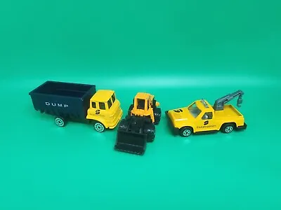 Tractor Bulldozer Tow Trailer Dump Truck Diecast Toy Lot Construction Yellow Set • $7.99