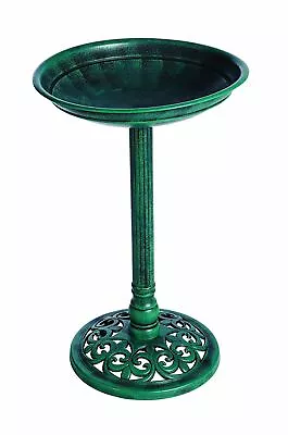 £17.99 • Buy Outdoor Traditional Garden Bird Bath Free Standing Pedestal Water Bowl Ornament