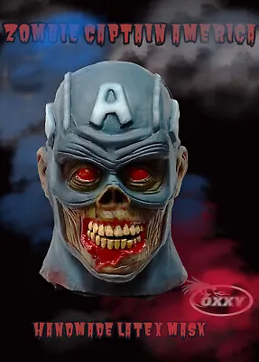 Zombie Captain America Red Eyes  Latex Mask Special Cosplay .Collectable • $199