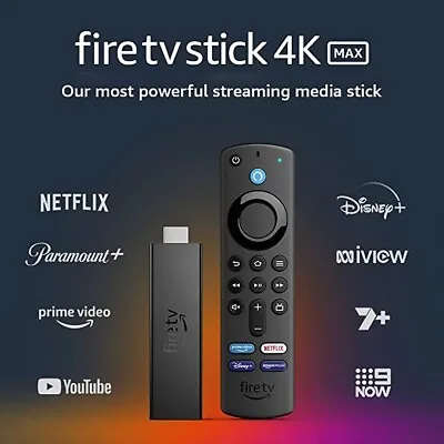$78 • Buy 2022 Amazon Fire TV Stick 4K MAX HD Wifi Alexa Voice Remote Media Streamer