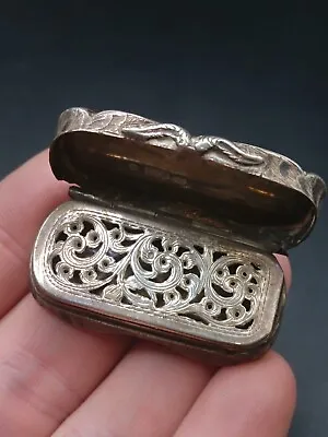 1853 Victorian Antique English Sterling Silver Vinaigrette. Small But Beautiful. • $246.63