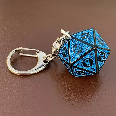 D20 Dice Keyring - Magic Burst - Blue - Dice - Geek - Games Master - D&D. • £2.99