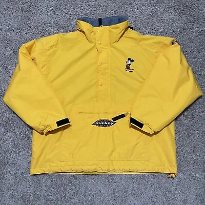 Vintage Mickey Mouse Jacket XXL Yellow 90's Disney Store Classic Anorak Raincoat • $150