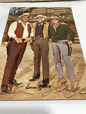 Bonanza TV Show 1960’s Michael Landon Color Autopen Autographs 5x7 Lobby Card • $5